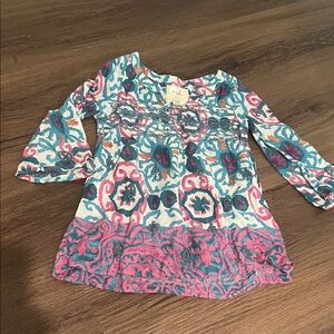 Peek Teal and Pink Swirl dress